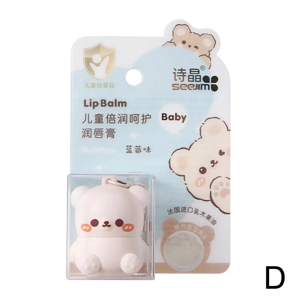 Cute Little Bear Lip Balm For Children Moisturizing Moisturizing Anti-Dry Crack Fade Lip Lines Lipstick Baby Available Lip Care
