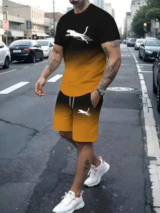 3D Yourself Printed T Shirt+Shorts 2PCS Outfits Summer Men's Casual Sport Suit Fashion Beach Short Sleeve T-shirt Set
