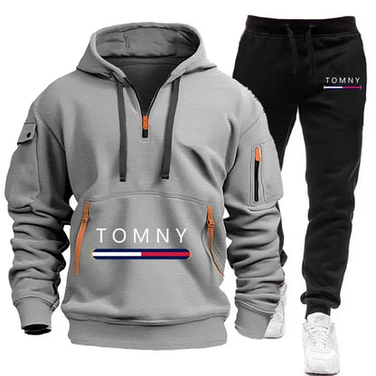 New Mens Tracksuits 2025 Men Sets Sweatshirt+sweatpants Tracksuit Zipper Stand Collar Sports Suit Jogging Fitness Men Clothing