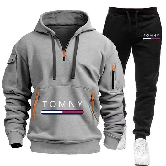 New Mens Tracksuits 2025 Men Sets Sweatshirt+sweatpants Tracksuit Zipper Stand Collar Sports Suit Jogging Fitness Men Clothing