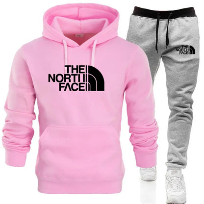 Winter Hoodie Sets Men Fashion Fleece Red Hoodies Black Brand Pants Casual Jogger Suit Tracksuit Sweatshirt Woman Pullover