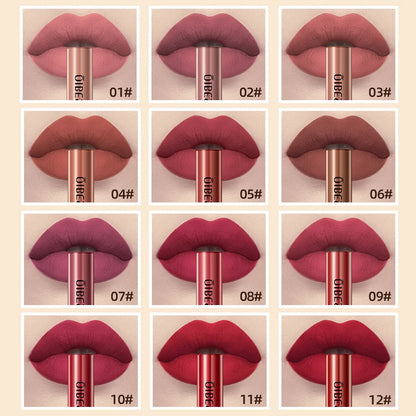 QIBEST Matte Liquid Lipstick Waterproof Long Lasting Lip Gloss Velvet Mate Nude Red Tint Tube Lipsticks Lipgloss Makeup Cosmetic