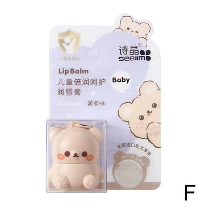 Cute Little Bear Lip Balm For Children Moisturizing Moisturizing Anti-Dry Crack Fade Lip Lines Lipstick Baby Available Lip Care