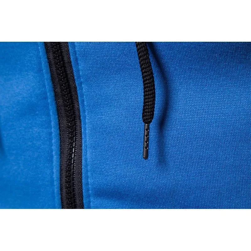 Autumn and winter outdoor new fashion fitness slow sport running suit men's zipper hooded jacket + casual pants two-piece set