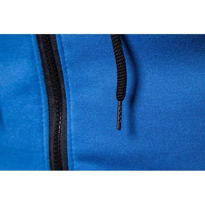 Autumn and winter outdoor new fashion fitness slow sport running suit men's zipper hooded jacket + casual pants two-piece set