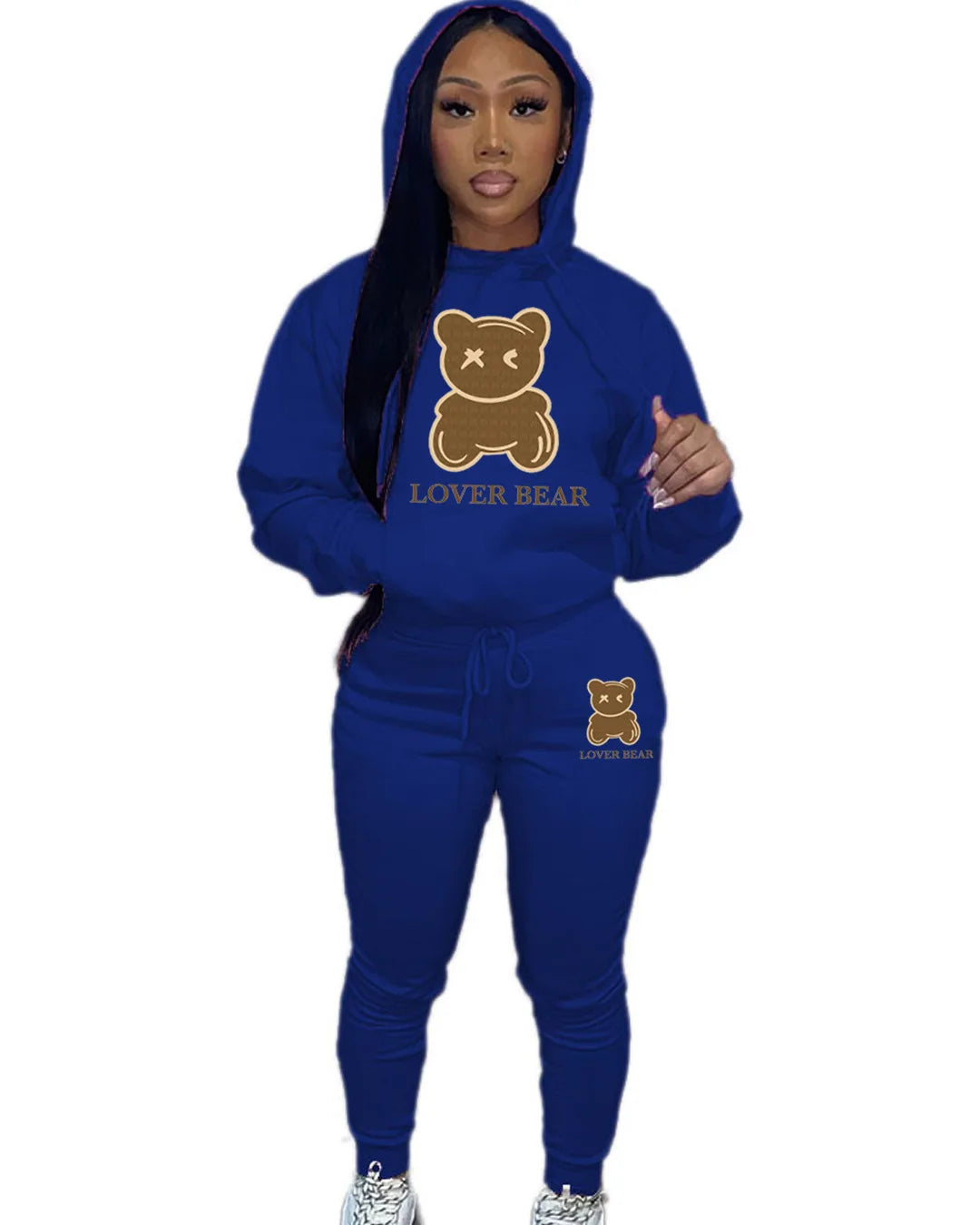 Autumn Fashion Letter Print Hoodie Sets Butterfly Letter Print Kangaroo Pocket Pants Sets Daily Casual Two Piece Tracksuit