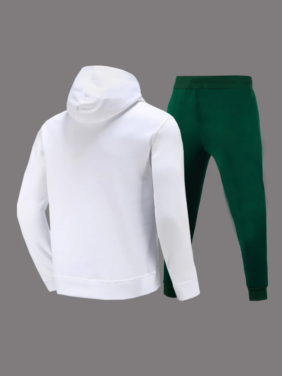 2024 Women's Letter Print 2 Piece Outfits Teddy Bear Letter Print Kangaroo Pocket Tracksuit Set Long Sleeve Sweatshirt and Pants