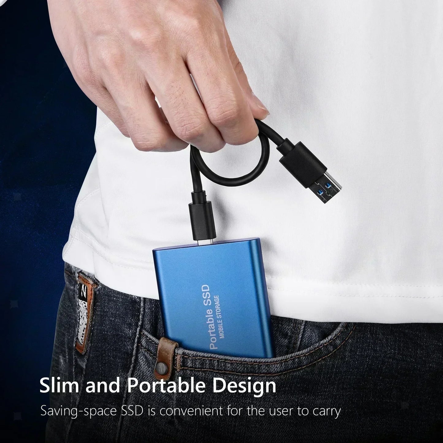 New Portable Hard Drive 1TB 2TB 4TB Solid Disk High Speed External Hard Disk USB3.1 Type-C Solid State Drive for PC/Phone/Loptop