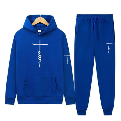 Men's Hooded Sports Suit Sweater Set Warm Outfit for Spring Autumn Winter Brand Low Price Sale 2024  S-3XL