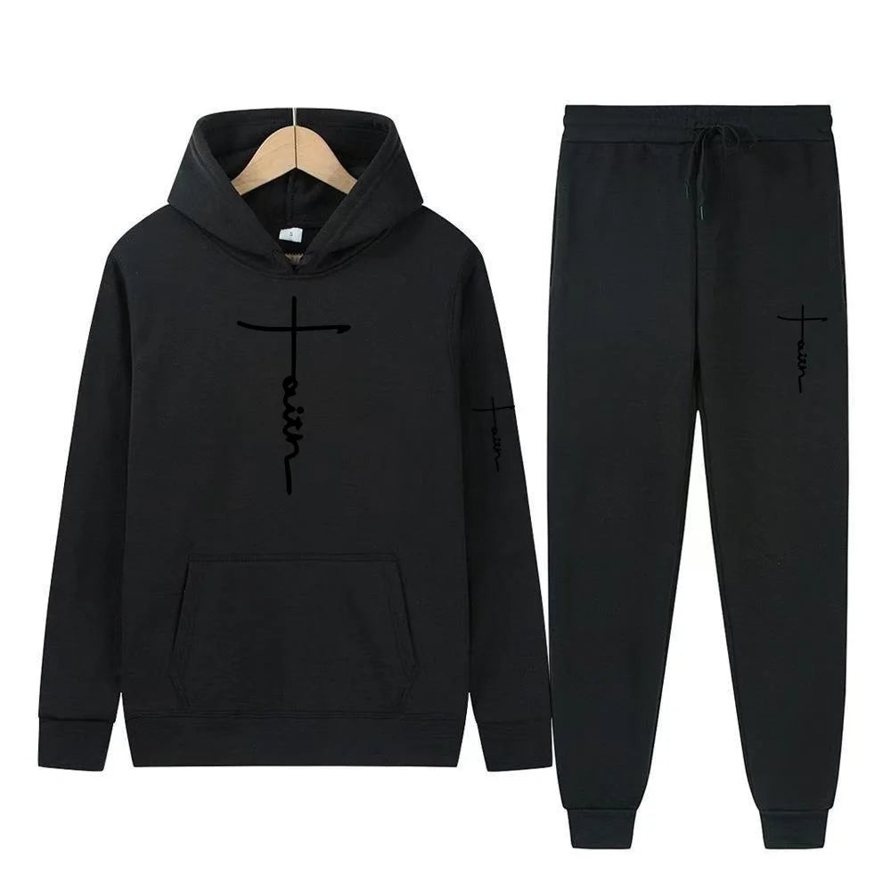 Men's Hooded Sports Suit Sweater Set Warm Outfit for Spring Autumn Winter Brand Low Price Sale 2024  S-3XL