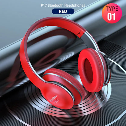 Earphone Bluetooth Headphones Over Ear Stereo Wireless Headset Soft Leather Earmuffs Built-in Mic for PC Cell Phones Tablet Gift