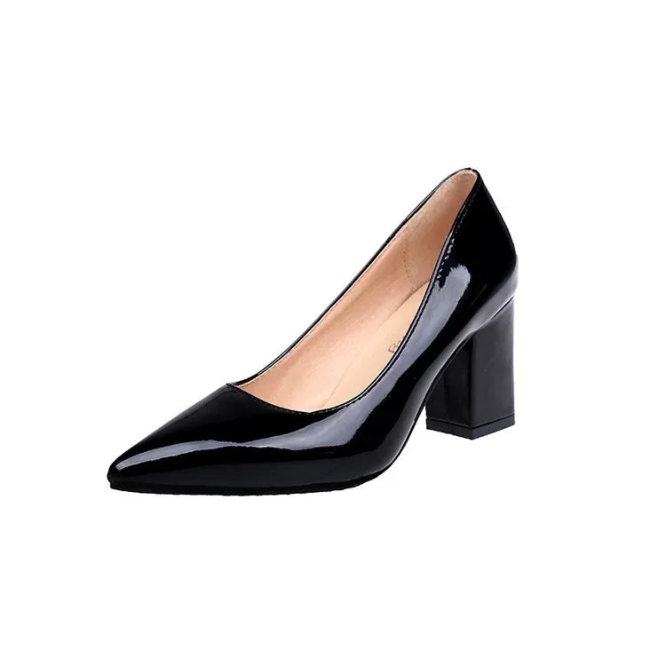 High-heeled Shoes Women 2024 Pointed Shallow Mouth Shoes Women's Thick-heeled Fashion Shoes Plus Size 43  Zapatos Para Mujer