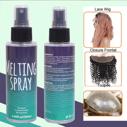 Glueless Wig Install Lace Melting Spray 1-2 Packs Edges Lay Down Lace Melt Strong Secure Hold Spray Home Or Travel Easy To Use