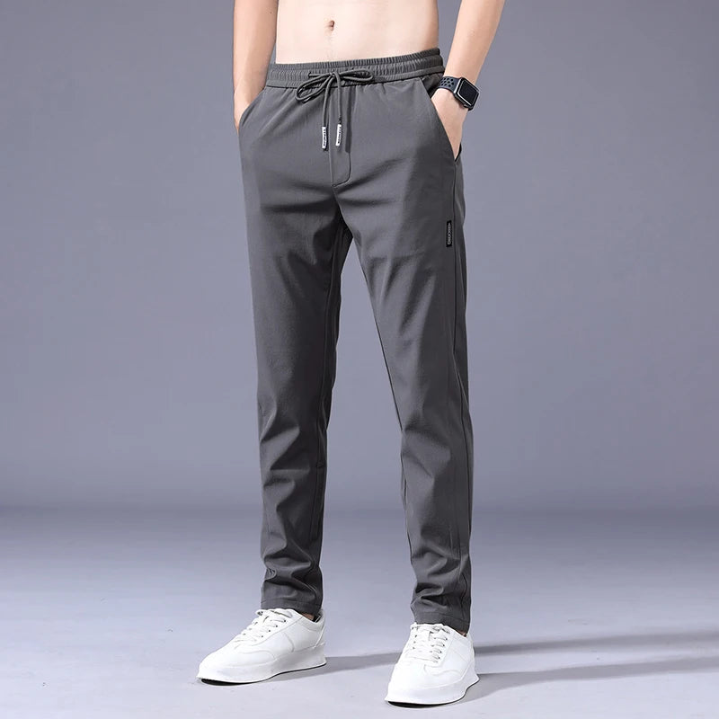 Pantalon Décontracté Homme Été Léger Taille Cordon