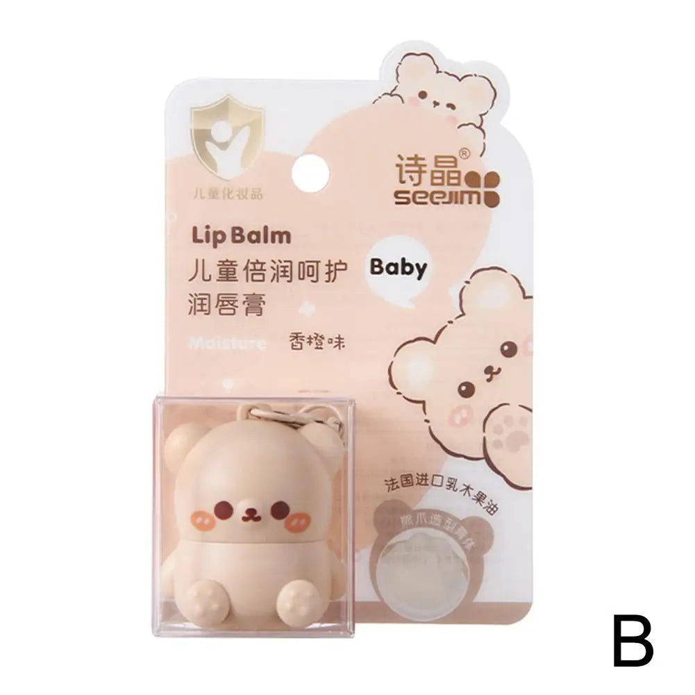 Cute Little Bear Lip Balm For Children Moisturizing Moisturizing Anti-Dry Crack Fade Lip Lines Lipstick Baby Available Lip Care