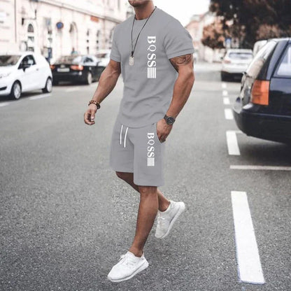 New Summer 2025 Men's set Explosive Super Hot Casual Fashion Sportswear 3d Digital Printed Men's Short-sleeved T-shirt Suit