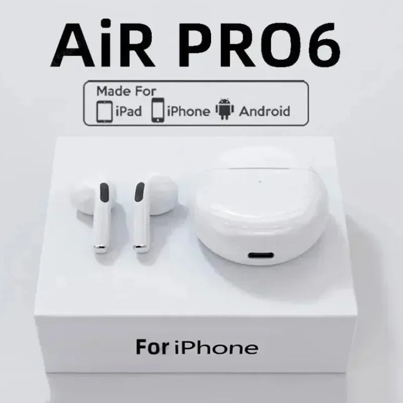 Pro 6 TWS Bluetooth Earphones High quality gaming headset Wireless Noise Cancelling Headset with Mic Earbuds for iPhone Android