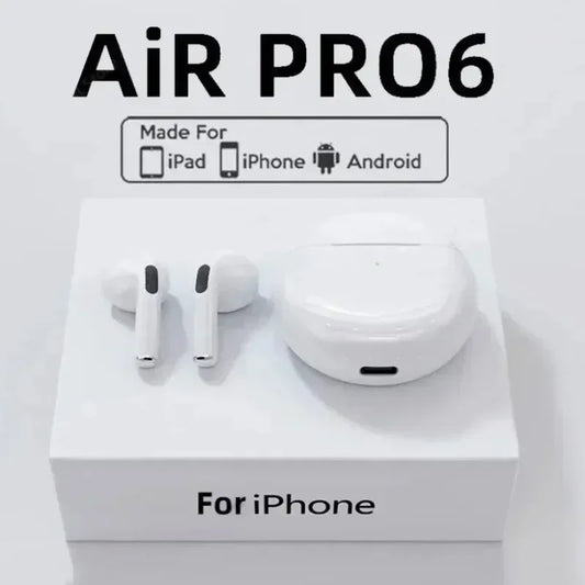 Pro 6 TWS Bluetooth Earphones High quality gaming headset Wireless Noise Cancelling Headset with Mic Earbuds for iPhone Android