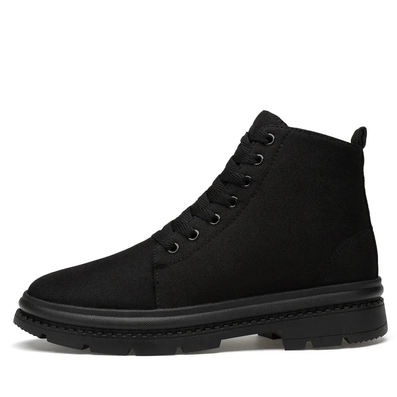 Men Boots Elevator Shoes Hidden Heels Canvas Heightening Shoes For Man Hidden Heels Increase Insole 10CM 8CM Sports Height Shoes