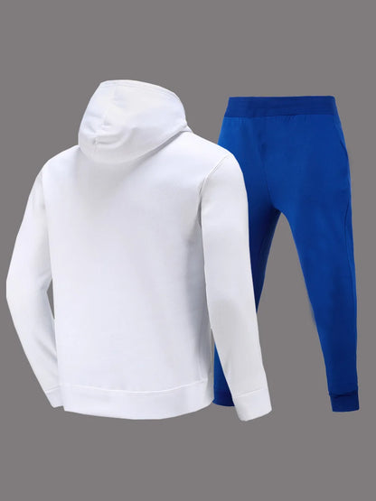 Autumn Fashion Letter Print Hoodie Sets Butterfly Letter Print Kangaroo Pocket Pants Sets Daily Casual Two Piece Tracksuit